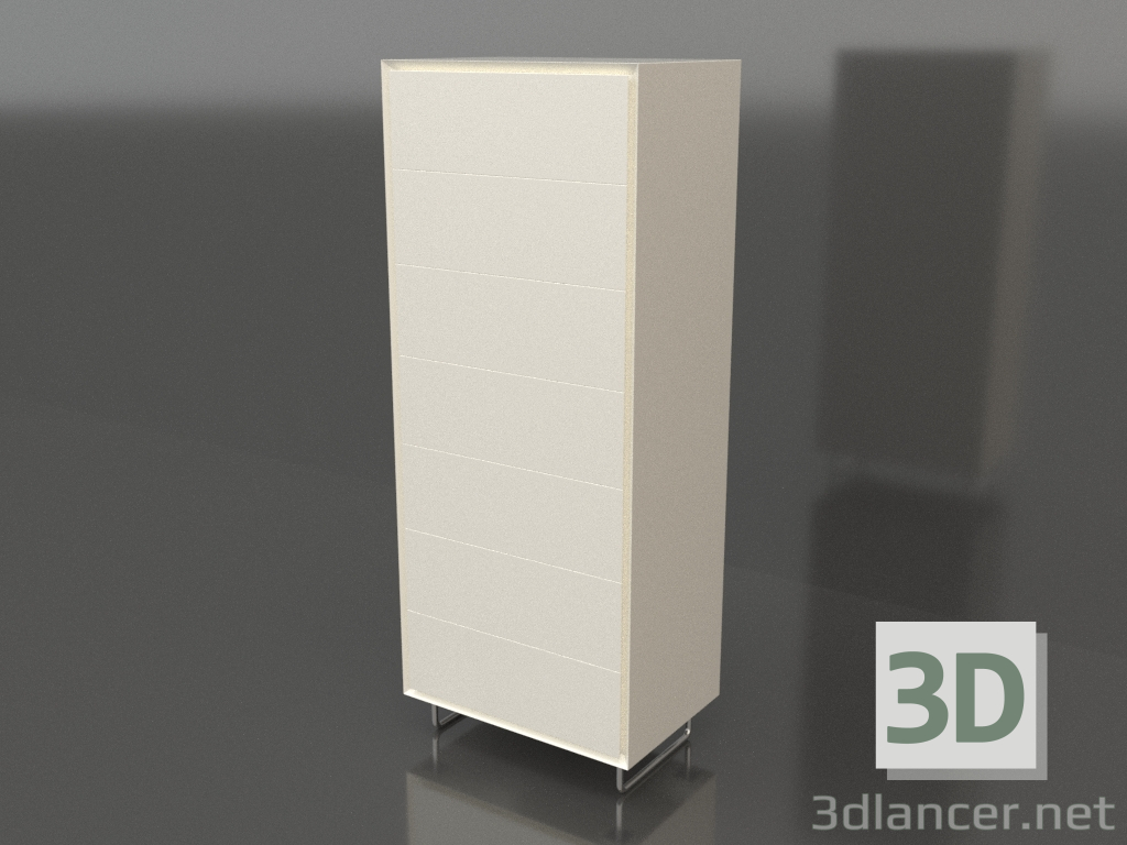 3D Modell Kommode TM 013 (600x400x1500, weiße Kunststofffarbe) - Vorschau