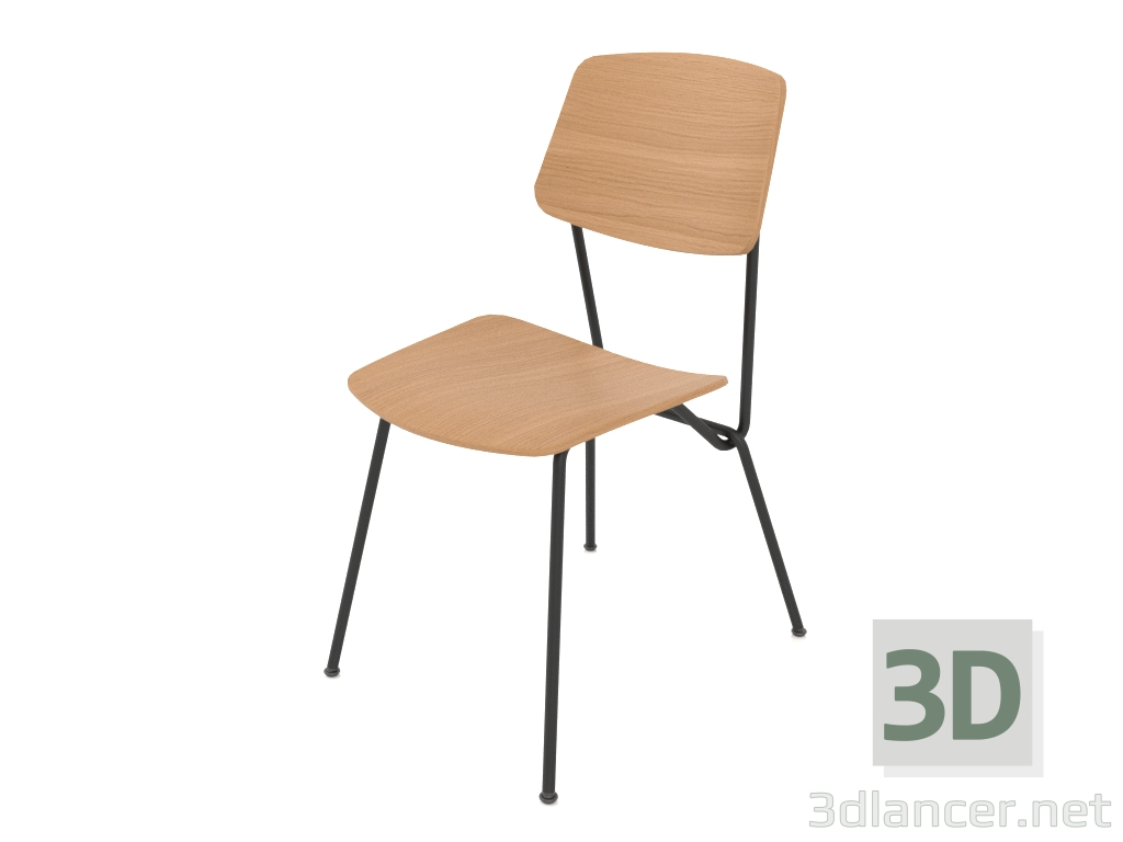 3D modeli Kontrplak sırtlı sandalye h81 - önizleme