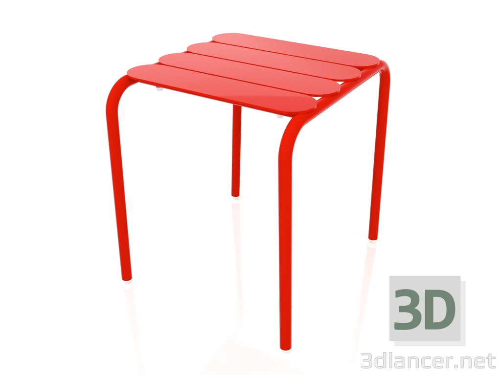3D Modell Niedriger Stuhl. Beistelltisch (Rot) - Vorschau