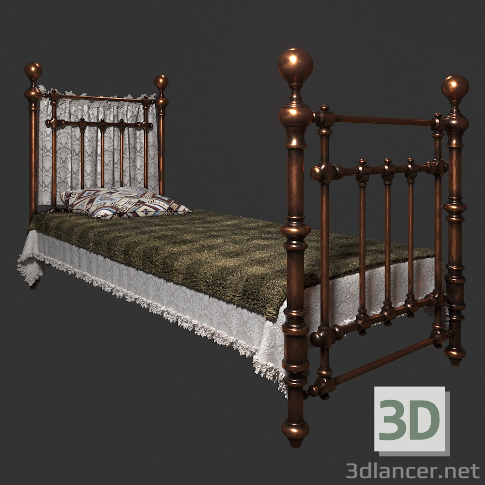 Metall Bett 3D-Modell kaufen - Rendern