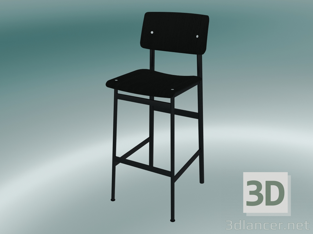 modèle 3D Chaise de bar Loft (75 cm, Noir) - preview