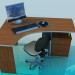 modèle 3D Bureau d’ordinateur de coin - preview