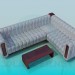 3d модель Угловой диван со столиком – превью