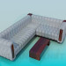 3d model Corner sofa with coffee table - preview