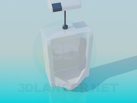 modèle 3D Urinoir mural automatique - preview