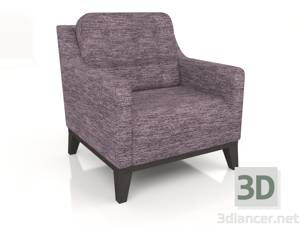 modèle 3D Fauteuil Prague (Gris) - preview