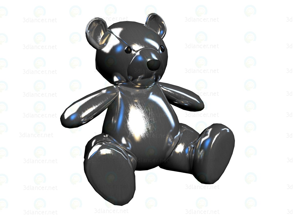 modello 3D Giocattolo orsacchiotto argento - anteprima