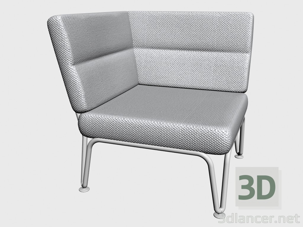 3D modeli Açılı köşe koltuk Stackable 92210 92260 koltuk - önizleme