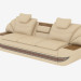 Modelo 3d Sofá de couro triplo com mesas - preview