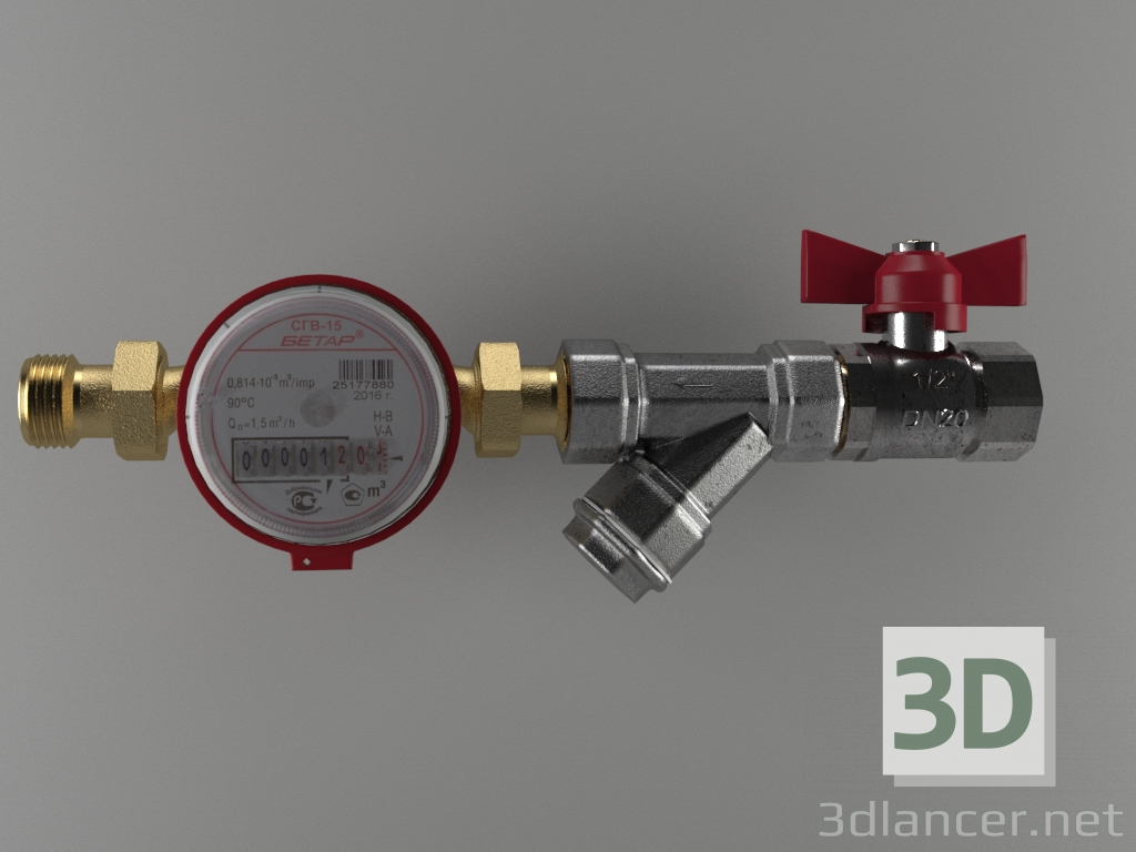 3d water control unit model buy - render