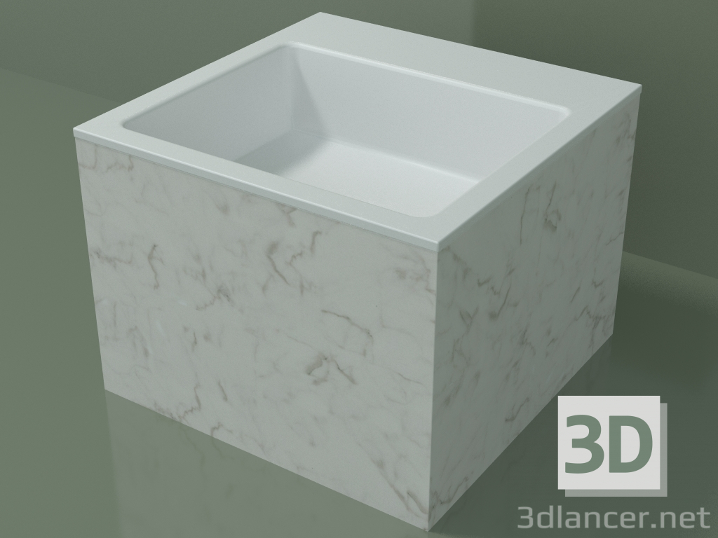 modèle 3D Vasque à poser (01R122302, Carrara M01, L 48, P 48, H 36 cm) - preview