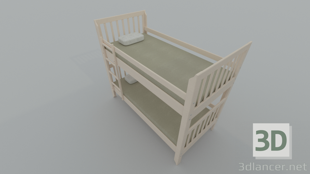 Doppelbett 3D-Modell kaufen - Rendern
