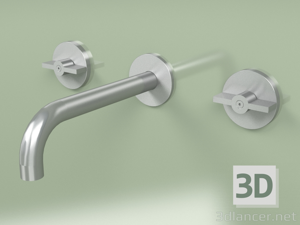 modello 3D Set da parete di 2 miscelatori separati con bocca (19 10 V, AS) - anteprima