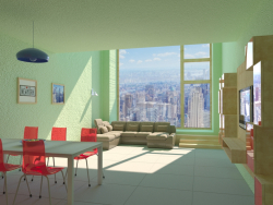 Interior of an apartment in New York