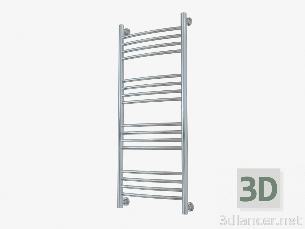 3d model Heated towel rail Bohemia + curved (1000x400) - preview