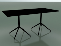 Rectangular table with a double base 5704, 5721 (H 74 - 79x159 cm, Black, V39)