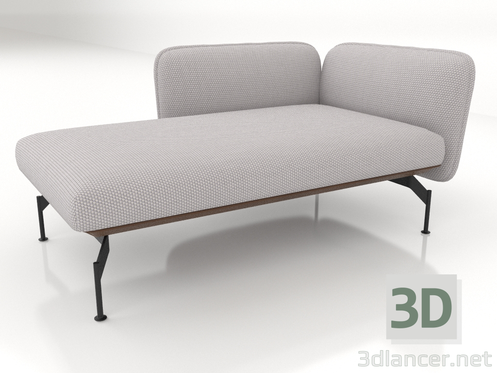3D modeli Solda kol dayanağı 85 olan uzanma koltuğu (dış tarafta deri döşeme) - önizleme