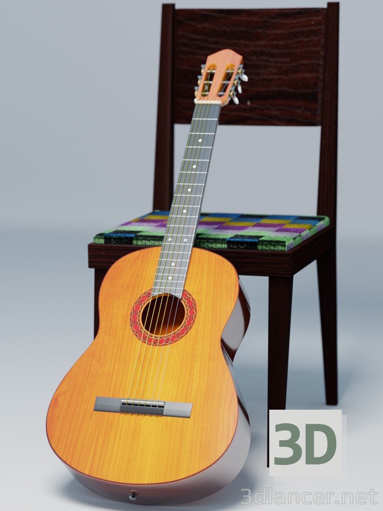3D modeli Gitar - önizleme