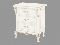 Bedside table three drawers BN8833 (white with gold patina)