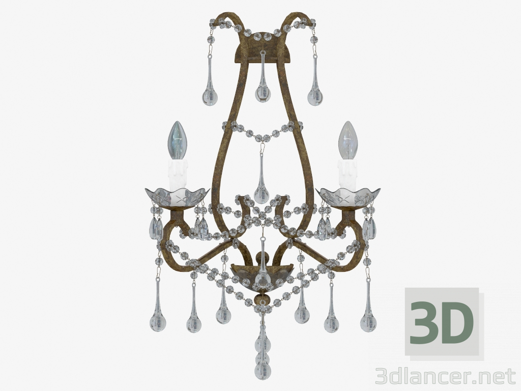 3d model Wall lamp with glass decoration (W110238 2) - preview