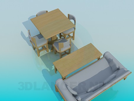 Modelo 3d Conjunto de móveis de cozinha - preview