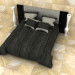 3d Double Bed With Quilted Blanket model buy - render