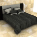 3d Double Bed With Quilted Blanket model buy - render