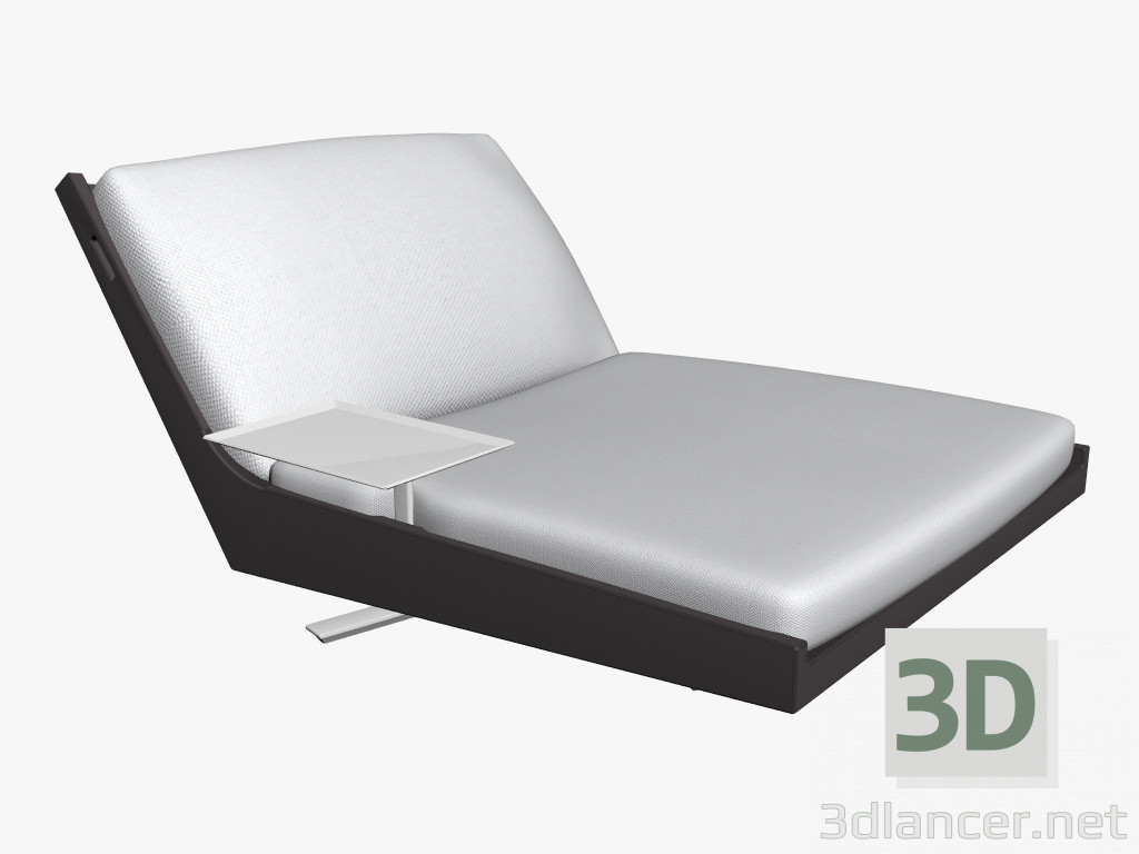modèle 3D Pivotant double chaise longue - preview