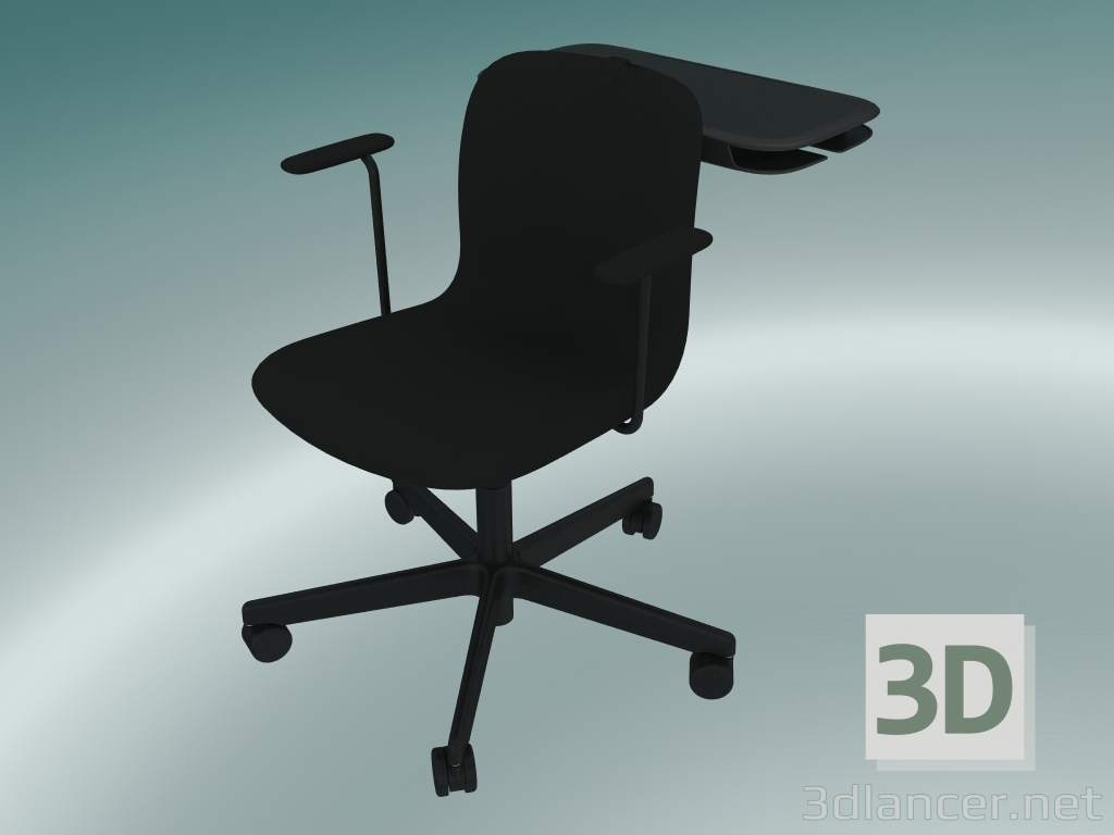 3d model Learn armchair with side table - preview