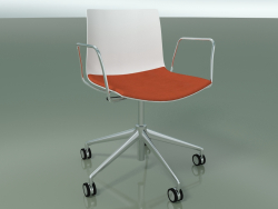Cadeira 0302 (5 rodas, com braços, LU1, com almofada para assento, PO00101)