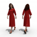 3d Woman in red dress model buy - render