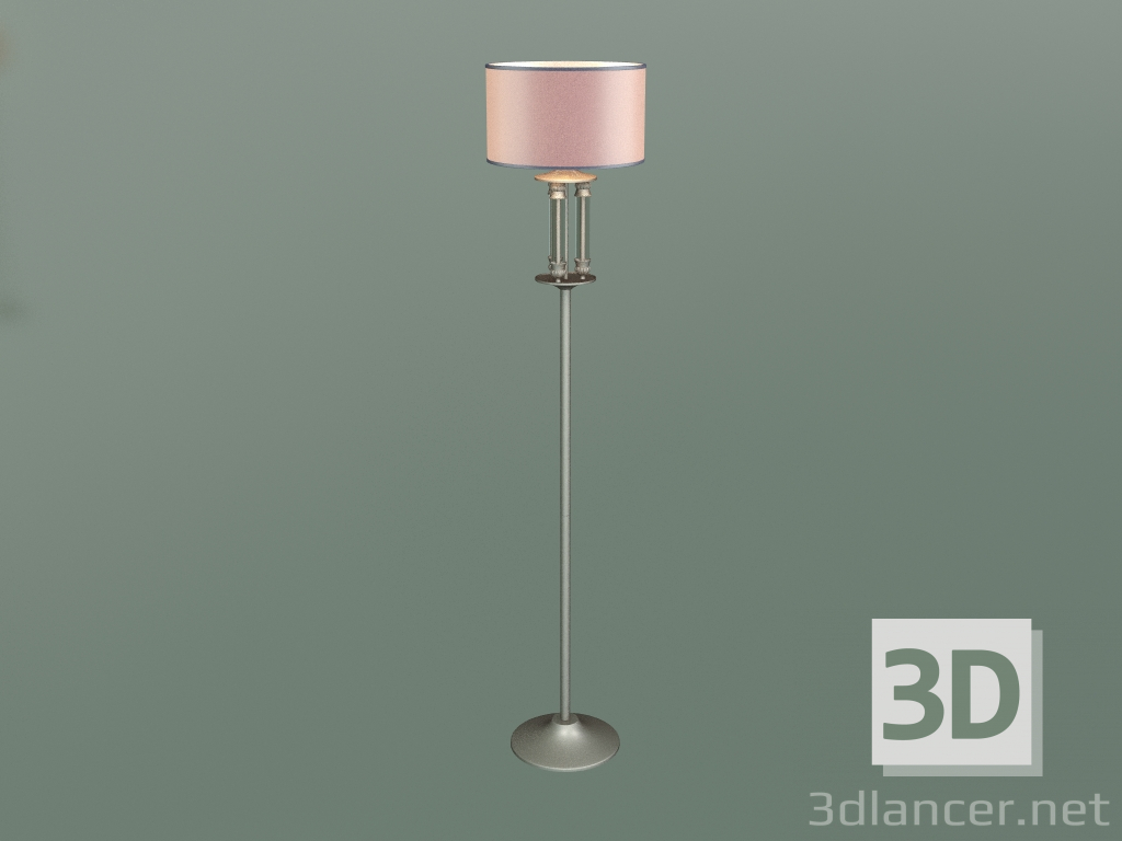 modello 3D Lampada da terra 01046-1 (nichel satinato) - anteprima