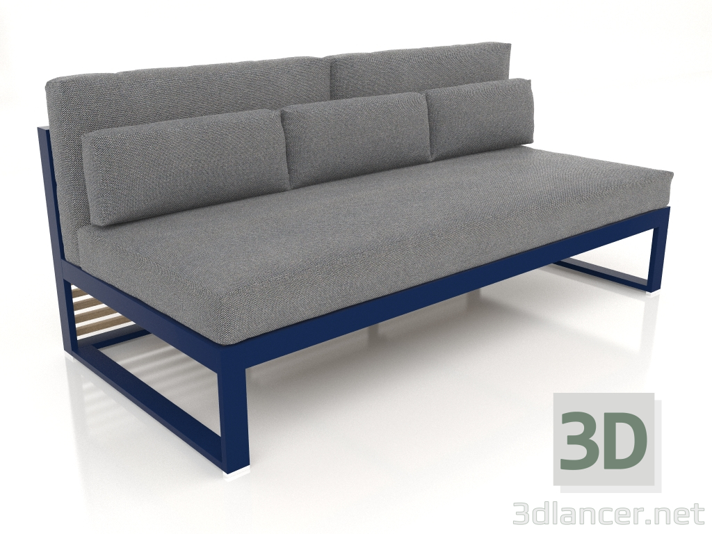 modello 3D Divano modulare, sezione 4, schienale alto (Blu notte) - anteprima