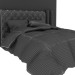 3d Neo-Baroque Style Double Bed With Quilted Blanket model buy - render