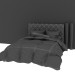 3D Neo-Barok tarzı Çift Kişilik Yatak kapitone battaniye ile modeli satın - render