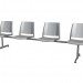 3d model 4-person bench without for the conference armrests in the middle - preview