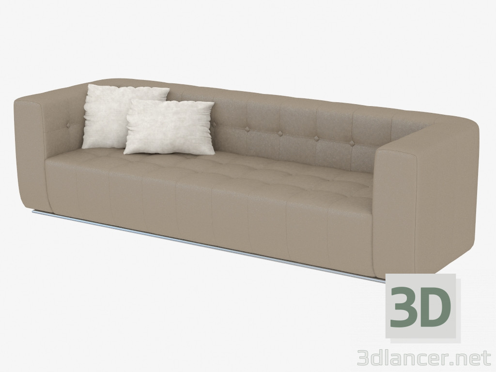 3d model Póker de cuero del sofá (253х92х70) - vista previa