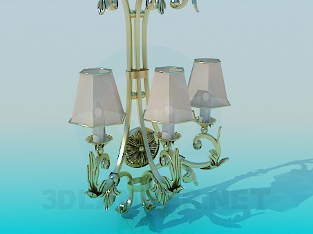 3D Modell BH mit goldenen Blütenblättern - Vorschau