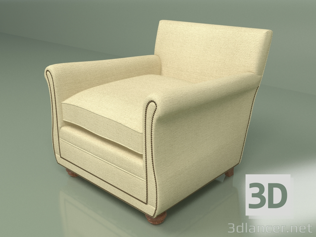 modèle 3D Fauteuil Bray (olive) - preview