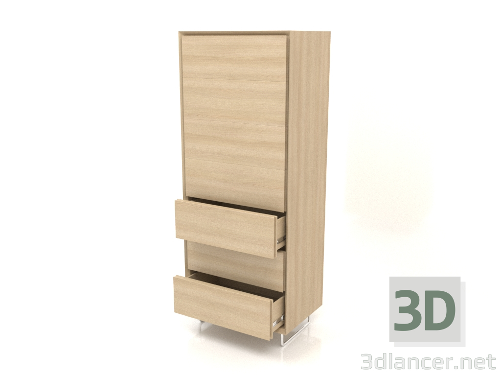3d model Chest of drawers TM 013 (open) (600x400x1500, wood white) - preview