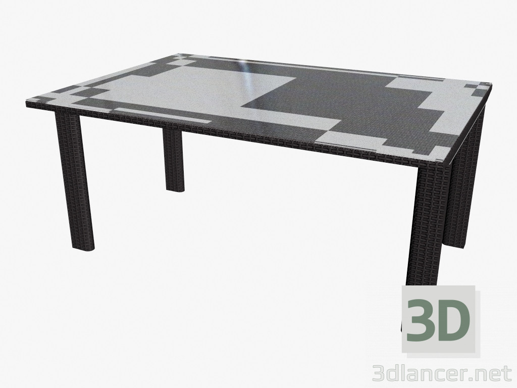 3D Modell Rechteckiger Esstisch (160 x 210) - Vorschau