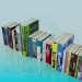 modello 3D Libri sullo scaffale - anteprima