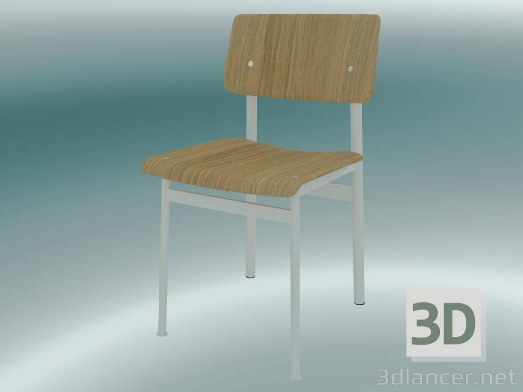modello 3D Chair Loft (Rovere, Bianco) - anteprima