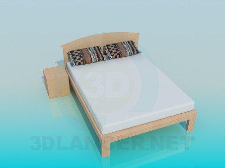 3d model Pedestal de cama - vista previa