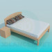 3d модель Кровать с тумбой – превью