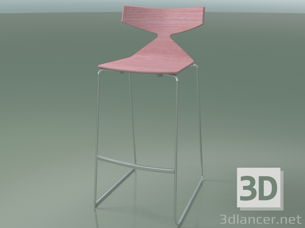 3D modeli İstiflenebilir bar taburesi 3704 (Pembe, CRO) - önizleme
