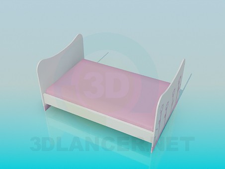 modello 3D Culla per baby girls - anteprima