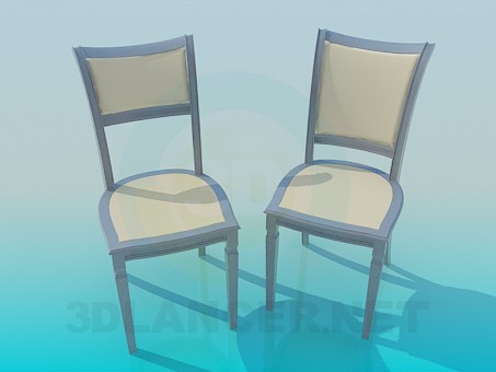 modello 3D Le sedie nel set - anteprima