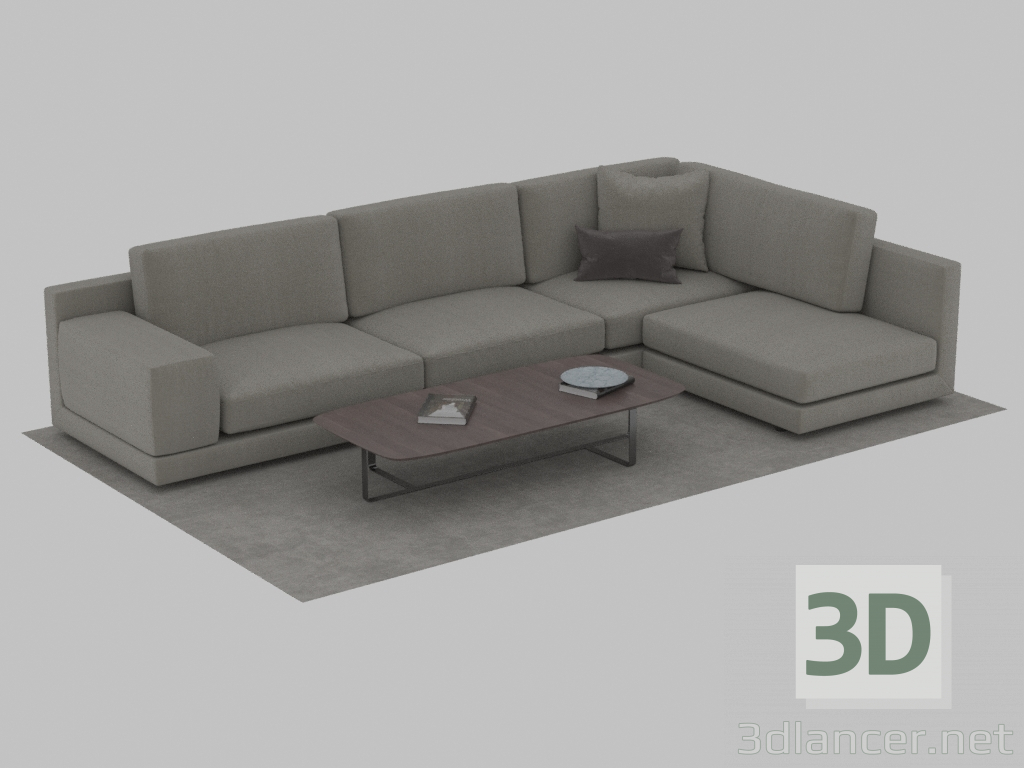 3D Modell Sofa modulare eckige Agora - Vorschau
