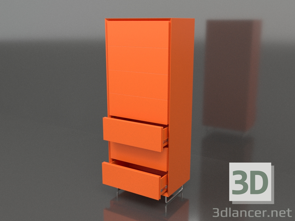 modello 3D Cassettiera TM 013 (a giorno) (600x400x1500, arancio brillante luminoso) - anteprima